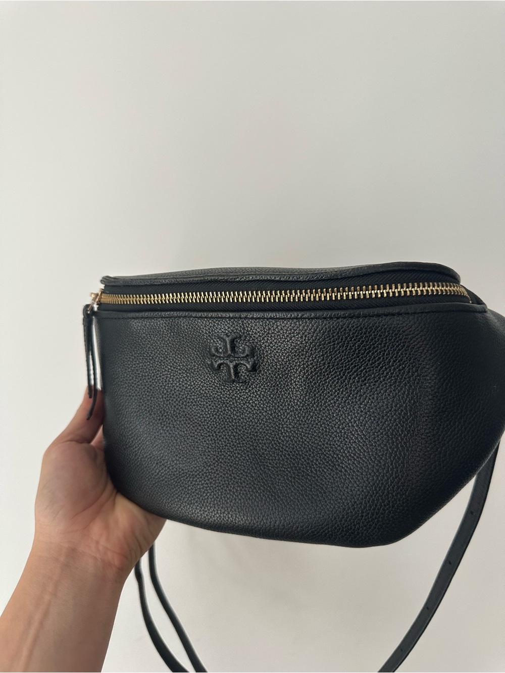 Tory Burch Black Pebbled Thea Belt Bag